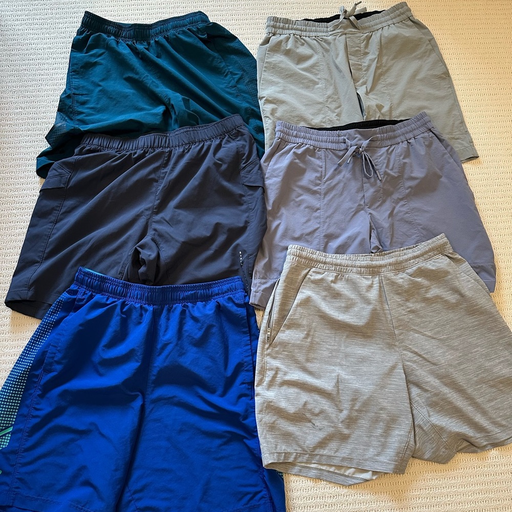 6 Pairs - Lululemon, Peter Millar, Under Armour Men’s Athletic Shorts